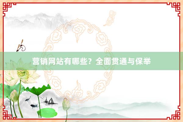营销网站有哪些？全面贯通与保举